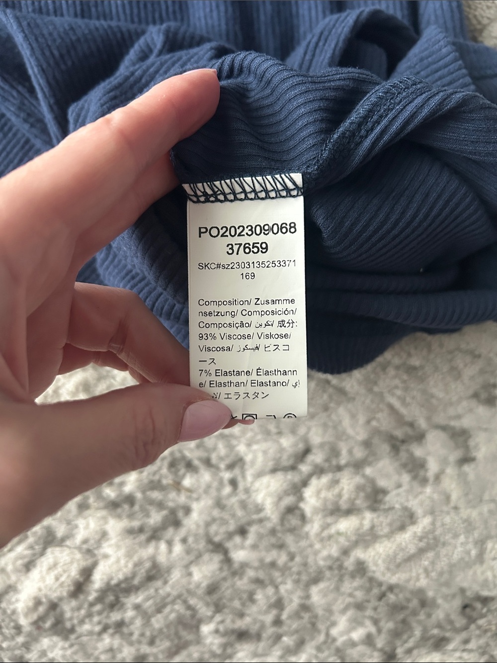 Navy Ribbed Maxi Dress - Picture 3 of 4